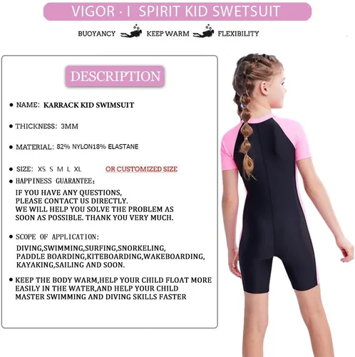 Vista 6 de karrack Traje de baño de una pieza para niñas y niños con protección solar UPF 50+