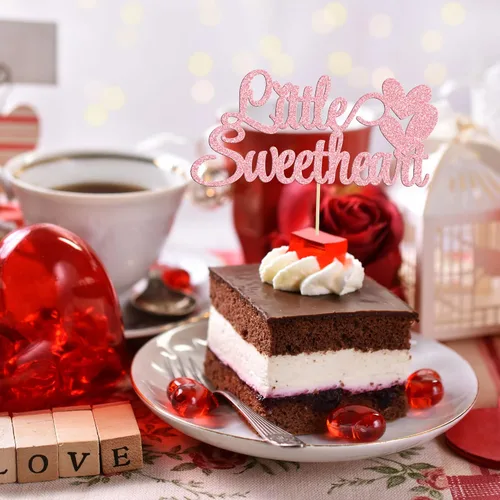 Vista 111 de Ephlyn 24 adornos para cupcakes con purpurina para el día de San Valentín, dulce amor, corazón, día de San Valentín, decoración para cupcakes