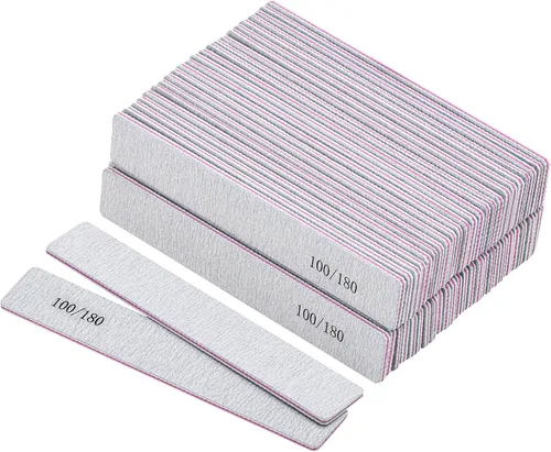 Vista 10 de 25 limas de uñas para uñas acrílicas, grano 80/120, tableros de esmeril de doble cara, limas de uñas, herramientas de manicura profesionales