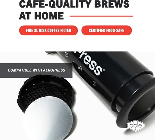 Vista 2 de Able - DISK - Filtros de café reutilizables XL, compatibles con filtros de café AeroPress XL, ideal para el hogar y cafeterías, 152 micras