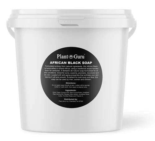 Vista 11 de Pasta de jabón negro africano de 8 onzas. 100% crudo, puro y natural de Ghana. Tratamiento para el acné, ayuda contra el eccema y la psoriasis, piel