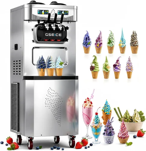 Vista 12 de GSEICE - Máquina comercial de helado suave para servir 3 sabores Plateado