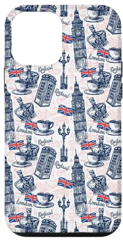 Vista 16 de Funda para iPhone 16 London con Big Ben, Booth, Union Jack, funda de té inglés