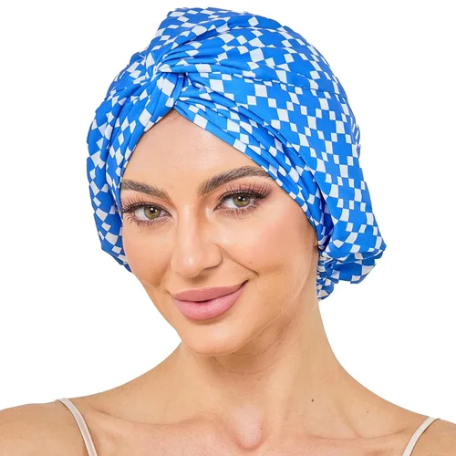 Vista 7 de Gorro de satén de seda ajustable para envolver el cabello para dormir, gorro de dormir de doble capa, turbante nocturno para cabello largo y rizado