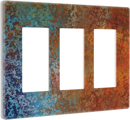 Vista 198 de Placa de Interruptor de Luz de Palanca Única Abstracta en Negro, Blanco y Gris, Cubierta de Tomacorriente, Placa de Pared Decorativa de Un