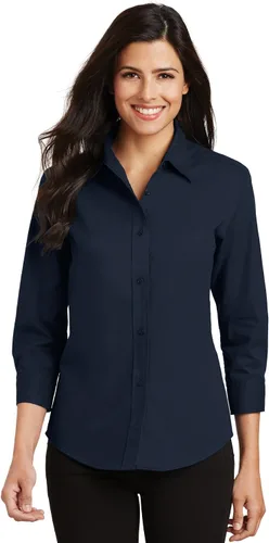 Vista 5 de Port Authority Camisa de fácil cuidado con manga 3/4 para mujer