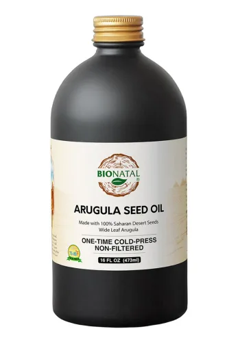 Vista 2 de BioNatal Aceite de semilla de rúcula de hoja ancha del desierto egipcio 4.2oz (GLASS)
