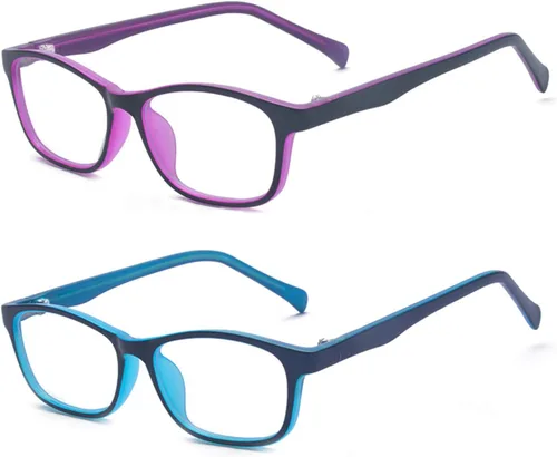 Vista 10 de Gafas de sol para niños, antiazules, rectangulares, antigolpes, con luz azul, UV400, antirreflejos, Negro
