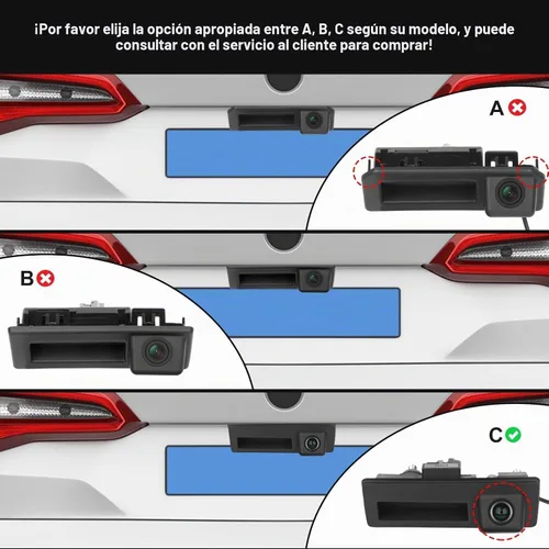 Vista 7 de 170 ° Cámara de respaldo con mango de coche HD impermeable cámara de visión trasera visión nocturna asistencia de estacionamiento inversa para Audi