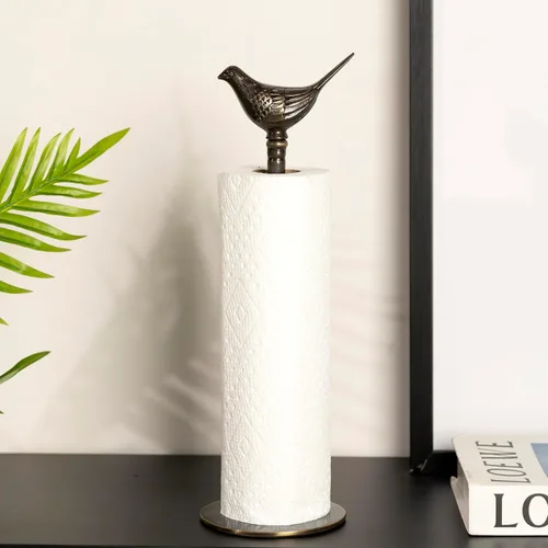 Vista 8 de 1 Lujoso Soporte para Toallas de Papel de Latón para Encimera (Negro)