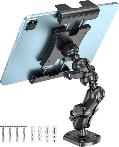 Vista 10 de OHLPRO Soporte de tableta con base de taladro resistente para coche y camión, soporte para tablero de instrumentos con brazo ajustable de 360 etapas