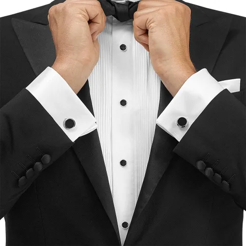Vista 2 de Zealmer gemelos de acero inoxidable 316L para hombres, negocios, bodas, 1 par