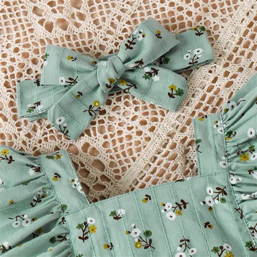 Vista 3 de PATPAT Conjunto de 2 piezas de ropa para bebé recién nacido, tela crepé con estampado de margaritas, 100% algodón