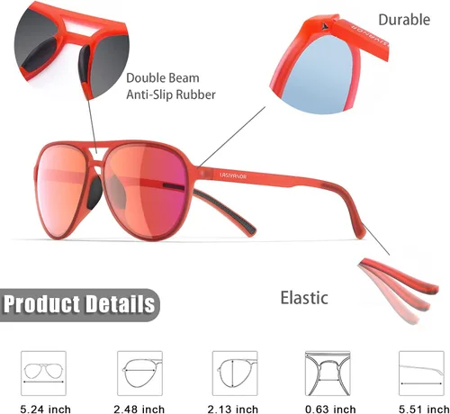 Vista 3 de Gafas de sol ligeras TAC polarizadas clásicas vintage retro de los años 70 marco TR-90 para mujeres y hombres protección UV 400