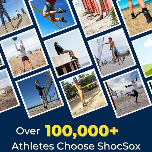 Vista 4 de ShocSox Calcetines de voleibol de playa y fútbol de arena, suela garantizada sin agujeros para una máxima protección