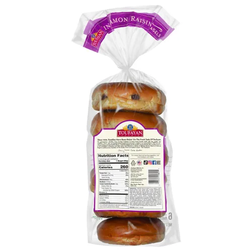 Vista 2 de Toufayan Bagels de canela y pasas Alto en proteínas Vegano (2 unidades, 12 bagels en total)