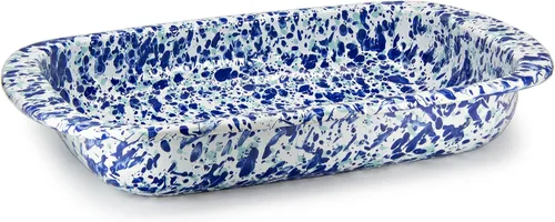 Vista 7 de Golden Rabbit Enamelware - Molde para hornear, 3 cuartos de galón, Black Swirl