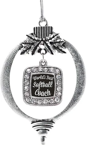 Vista 109 de Inspired Silver - Bon Voyage Cruise Ship Charm Ornamento – Adornos navideños cuadrados de plata con joyas de circonita cúbica
