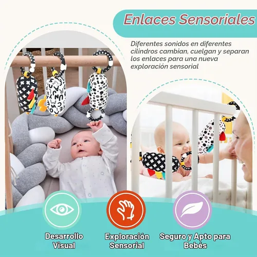Vista 4 de vocheer Juguetes para bebés de alto contraste para recién nacidos, set