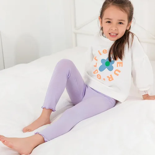 Vista 3 de Leggings básicos para niñas, paquete de 3 leggings de algodón básicos, leggings ajustados hasta el tobillo
