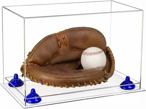 Vista 162 de Better Display Cases Vitrina de guantes de béisbol de acrílico transparente con elevadores negros (A011/V16)
