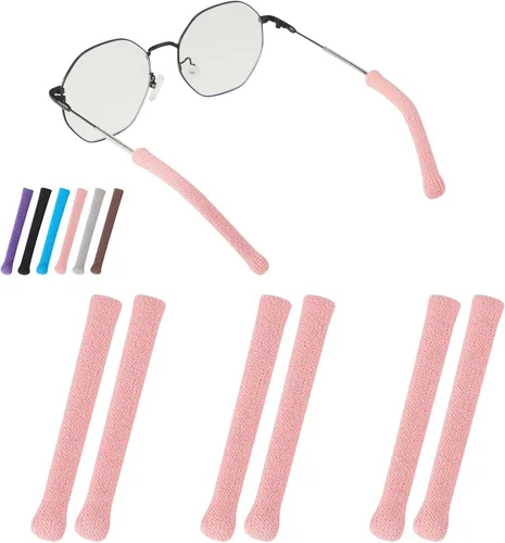 Vista 11 de Cojín de oreja para lentes de longitud más larga con algodón de punto suave, agarre elástico antideslizante para gafas, puntas de patillas de lentes