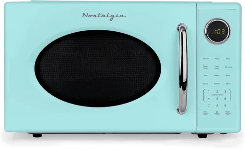 Vista 21 de Nostalgia Retro - Horno de microondas para encimera - Incluye 12 ajustes preprogramados y reloj digital - 0.9 pies cúbicos - 800 vatios - Amarillo