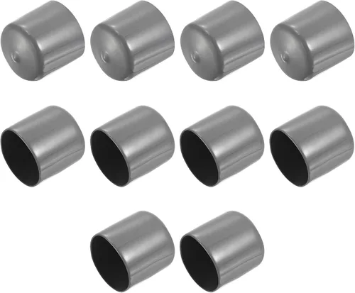 Vista 20 de uxcell 10 tapas de goma para extremos de 0.591 in de identificación, tapa de extremo redondo, protectores de rosca de tornillo, color negro