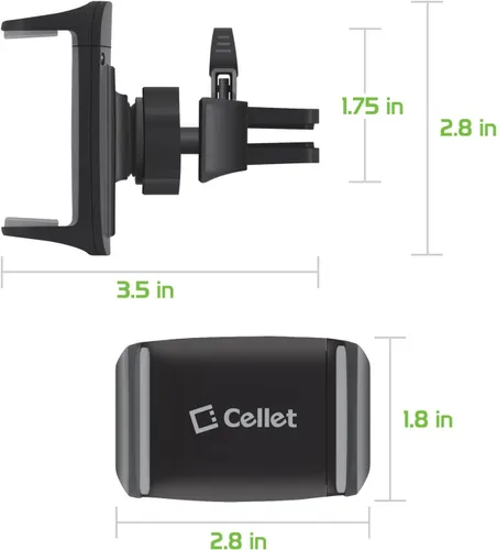 Vista 2 de Cellet Soporte para teléfono con ventilación de aire para automóvil, compatible con Apple iPhones, Samsung Galaxy, Google Pixel, Moto Series