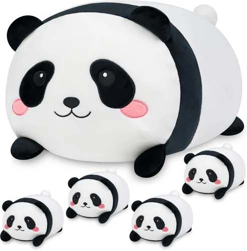 Vista 13 de Gato Negro de Peluche Lindo Gato de Peluche Suave con 4 Almohadas Navideñas, de Acción de Gracias, Cumpleaños para Niñas, Niños, Niños Decoración