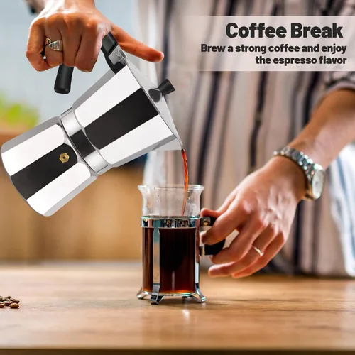 Vista 27 de Cafetera clásica de aluminio para 3 tazas Azul