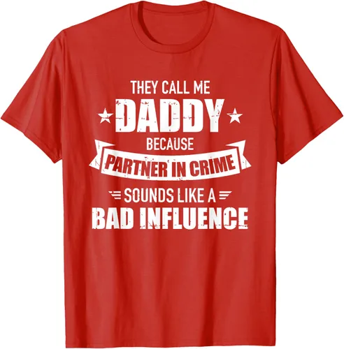 Vista 38 de Call me dad partner in crime bad influence camiseta divertida regalo papá, Negro, S