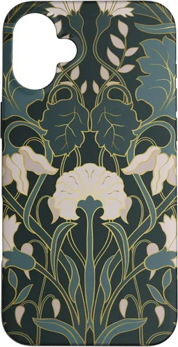 Vista 22 de iPhone 16 Art Nouveau Floral Pattern Case