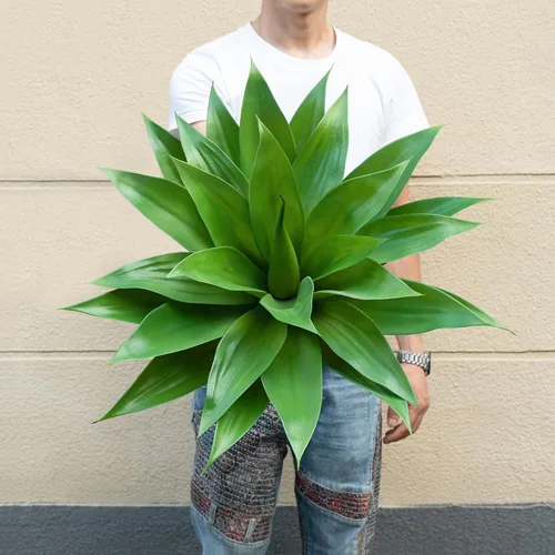 Vista 13 de Ttranewsoo Plantas Artificiales de Agave para Interiores, Resistentes a los Rayos UV, Maceteros Falsos de Agave para Decoración Exterior, Plantas