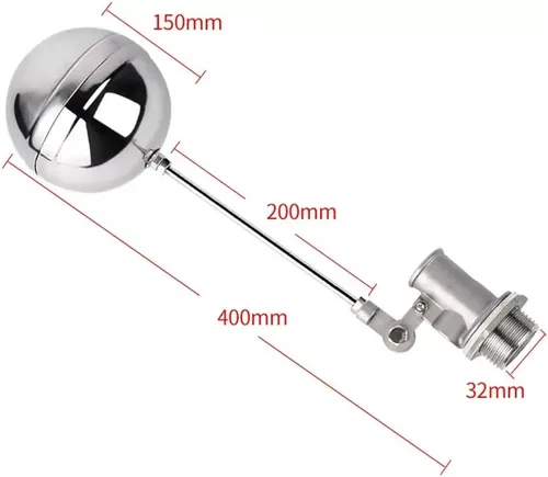 Vista 2 de Stainless Steel Floating Ball Valve, Adjustable Floating Ball Valve Water Level Controller For Water Tank Towers, 1pcs(1inch)