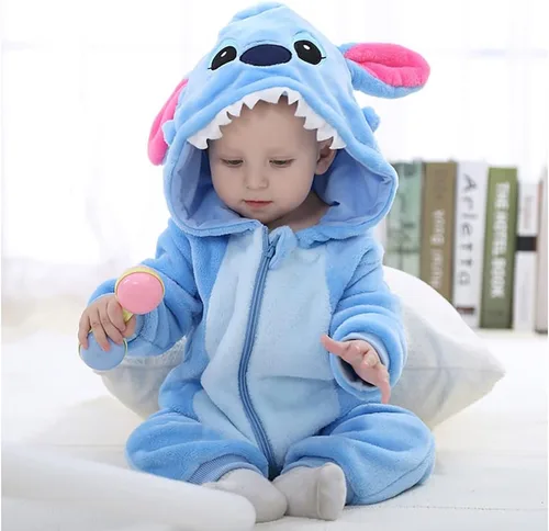 Vista 2 de Plustrong Baby Animal Costumes Unisex Toddler Onesie Halloween Dress Up Romper Baby Halloween Costumes