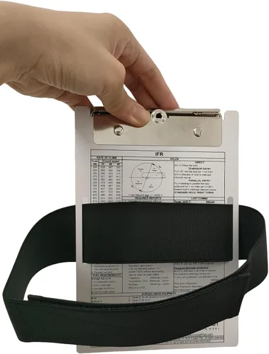 Vista 8 de Crystal Pilot Kneeboard para iPad Mini6, con portapapeles de aluminio y cartel VFR
