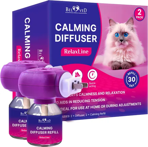 Vista 8 de Beloved Pets - Difusor calmante para gatos y productos antiansiedad para mascotas, feromonas calmadas felinas para enchufar y aliviar el estrés