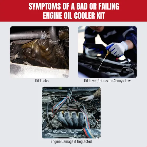 Vista 5 de Kit de carcasa del filtro del enfriador de aceite del motor con juntas, tapa y sellos. Reemplaza 55566784, 88179-91400 - Compatible con vehículos