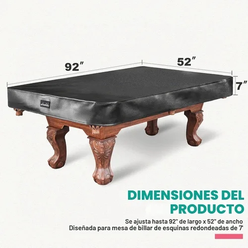 Vista 2 de Cubierta de mesa de billar, cubierta de mesa de billar de cuero Negro