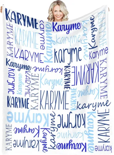 Vista 31 de Mantas personalizadas con nombres, regalos para bebés, niñas y niños, manta personalizada de vellón suave y sherpa con nombre para niños y adultos