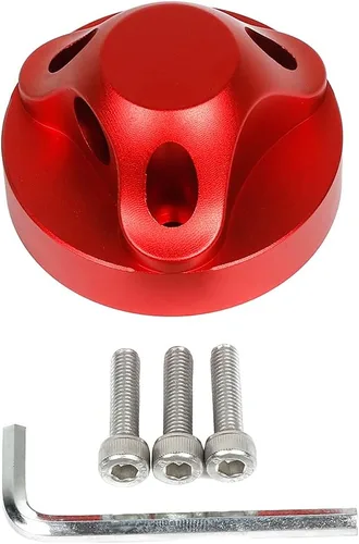 Vista 2 de Hoolcar Cubierta base de radio de aluminio rojo para Jeep Wrangler JL JLU JK JKU JT 2007-2021