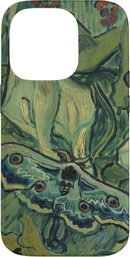 Vista 16 de iPhone 13 gran polilla pavo real de Vincent van Gogh, insecto en una caja de jardín