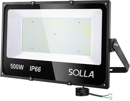 Vista 13 de SOLLA Paquete de 2 luces LED de 100 W, 10000 lm 3000 K, luz de inundación exterior blanca cálida, lámpara de inundación para interiores