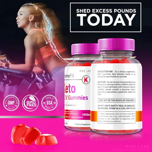 Vista 8 de rize labs - Gomitas Xtremefit Keto ACV para pérdida de peso avanzada, fórmula avanzada, suplemento de vinagre de sidra de manzana (120 gomitas)