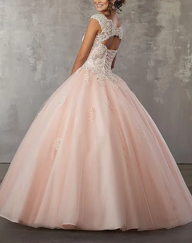 Vista 2 de QXMYOO Vestido de fiesta de quinceañera, vestido de princesa para adolescentes