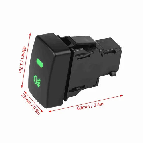 Vista 2 de Interruptor de luz antiniebla del coche, botón plástico negro de 5 pines para CRV
