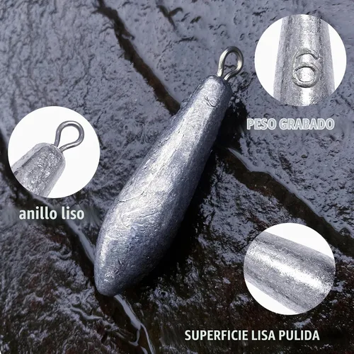 Vista 2 de Pesas de pesca hundimientos, pesos de tiro de gota de lágrima