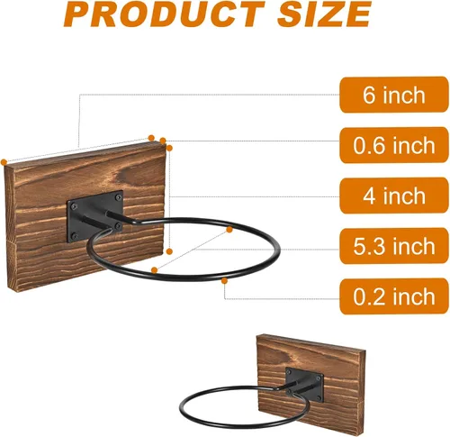 Vista 2 de Aros de baloncesto montados en la pared, hechos de madera maciza y metal, se pueden instalar fácilmente, adecuados para baloncesto, fútbol