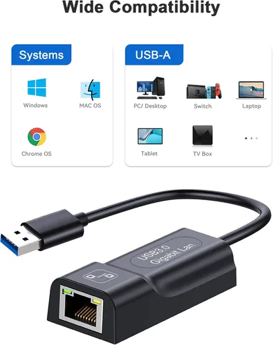 Vista 5 de Switch Wired Internet LAN Adapter, Switch Ethernet Adapter for Nintendo Switch/Switch OLED, Mac Computer, Windows Laptops, USB to Ethernet Adapter
